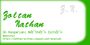 zoltan nathan business card